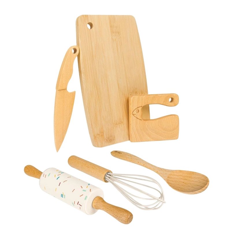 SHGO-Wooden Kids Knife And Tod - Kitchen Kids Baking Set review and price