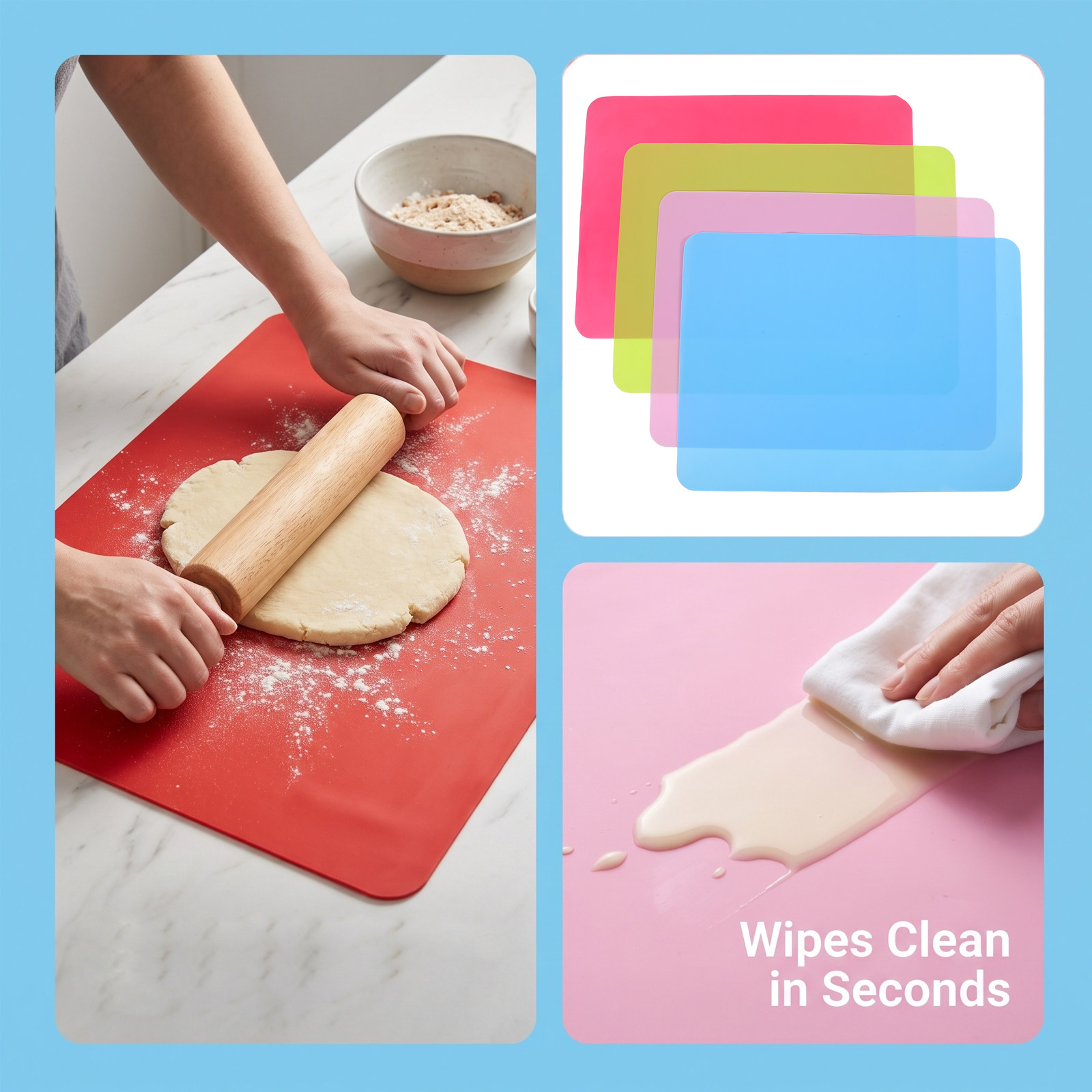 4 pcs Pastry Dough Rolling Bak - Kitchen Roller Baking review and price
