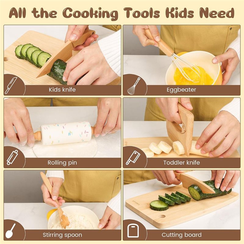 Wooden Kids Knife And Toddler  - Kitchen Kids Baking Set review and price