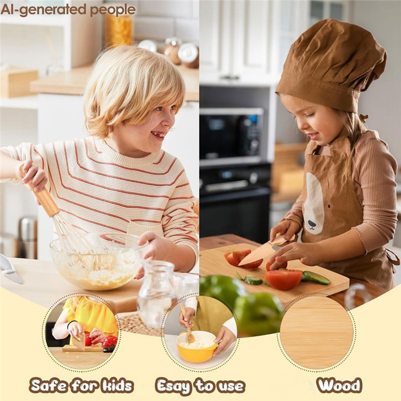 Wooden Kids Knife And Toddler  - Kitchen Kids Baking Set review and price